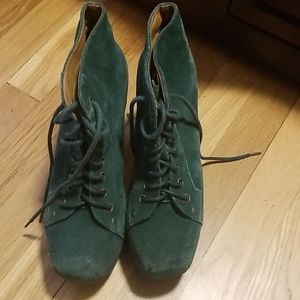 Jeffrey Campbell Green Suede Lita